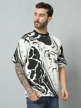 Oversize Marble Print BLACK T-Shirt