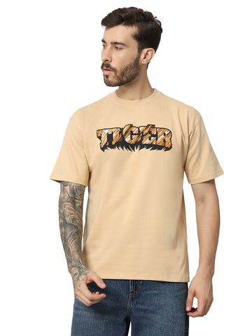 Oversize TIGER Puff Print T-Shirt