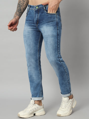 Slim Men Shaded Light Blue Jeans